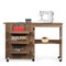 Costway Utility Sewing Craft Table Folding Design w/Storage Cabinet Wheels Brown